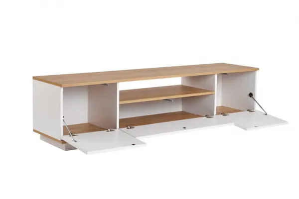 TV stolík Veramont - White, Cadiz Oak