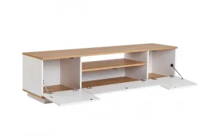 TV stolík Veramont - White, Cadiz Oak