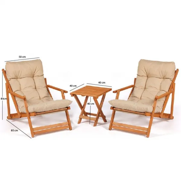 Garden Table & Chairs Set (3 Pieces) My007