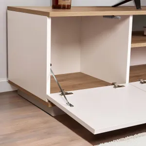 TV stolík Veramont - White, Cadiz Oak