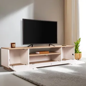 TV stolík Veramont - White, Cadiz Oak