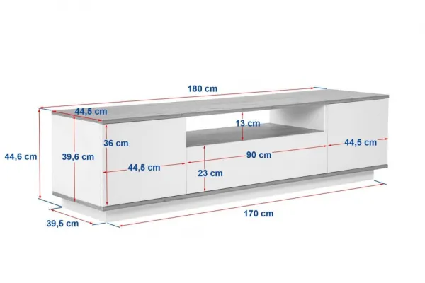 TV stolík Veramont - Anthracite, Atlantic Pine