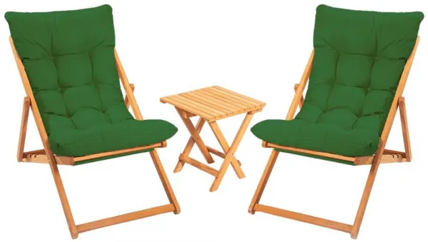 Garden Table & Chairs Set (3 Pieces) My005 - Green
