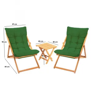Garden Table & Chairs Set (3 Pieces) My005 - Green
