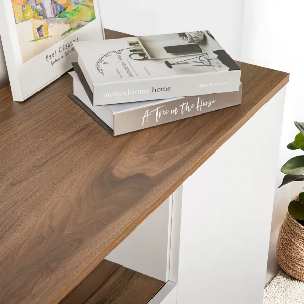 Konzolový stolík Arista - White, Walnut