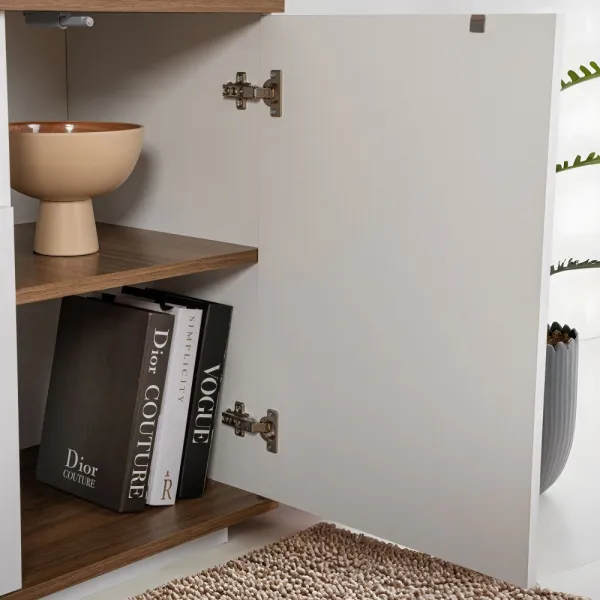 Konzolový stolík Arista - White, Walnut