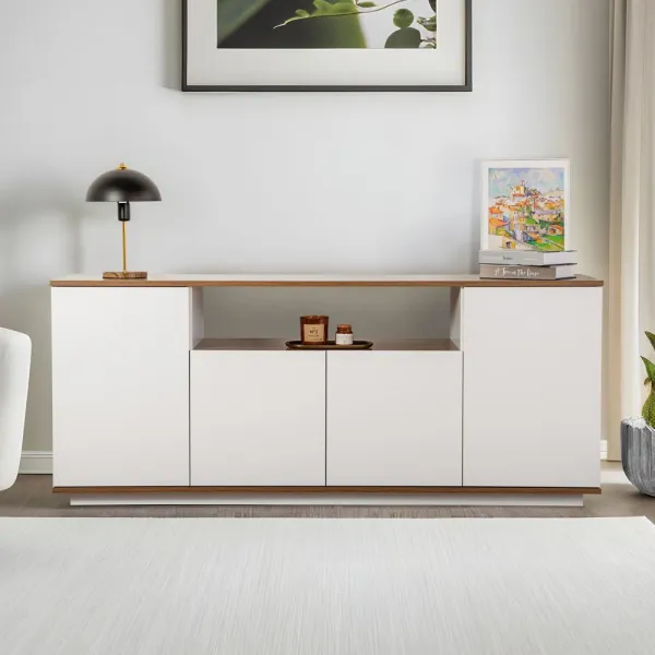 Konzolový stolík Arista - White, Walnut