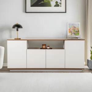 Konzolový stolík Arista - White, Walnut