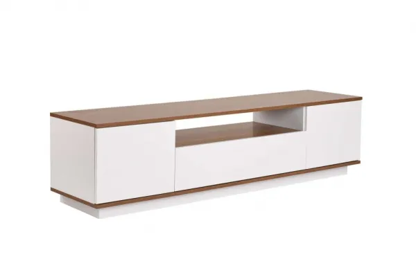 TV stolík Veramont - White, Walnut