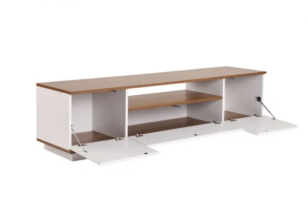 TV stolík Veramont - White, Walnut