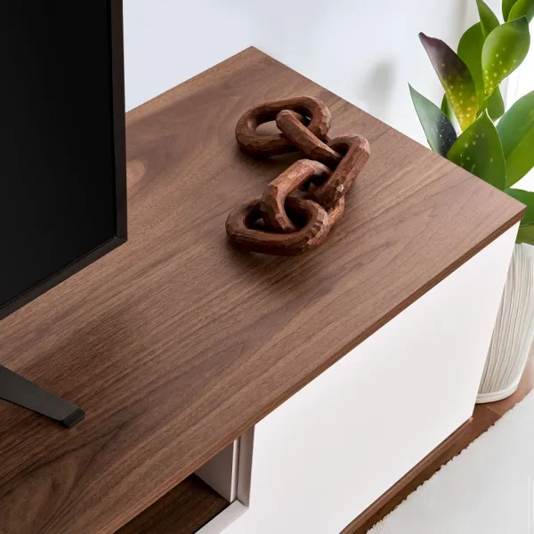 TV stolík Veramont - White, Walnut