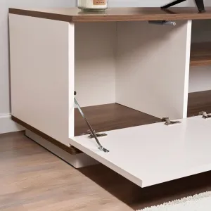 TV stolík Veramont - White, Walnut