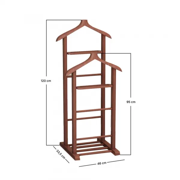 Valet Stand Beta Double - Walnut