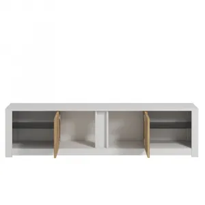 TV stolík Aydos - White, Oak