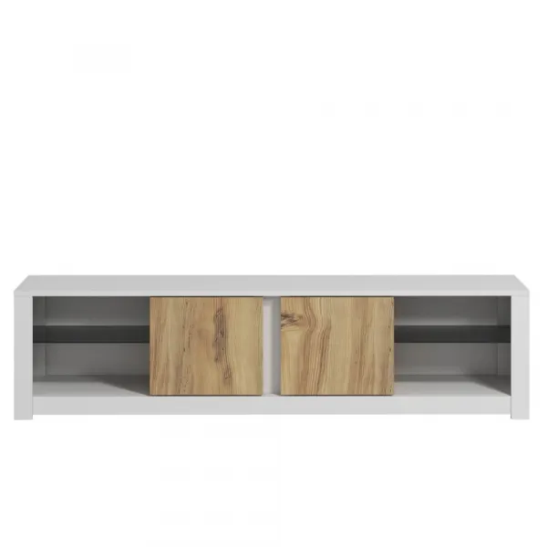TV stolík Aydos - White, Oak