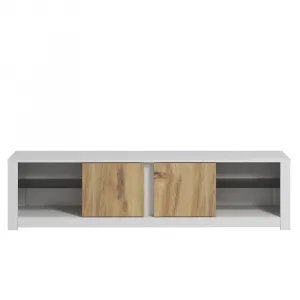 TV stolík Aydos - White, Oak