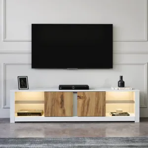 TV stolík Aydos - White, Oak