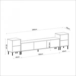 TV skrinka / Obývacia stena Imaj - White, Marble