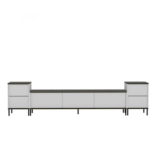 TV skrinka / Obývacia stena Imaj - White, Marble