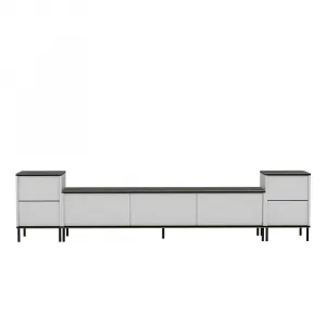 TV skrinka / Obývacia stena Imaj - White, Marble