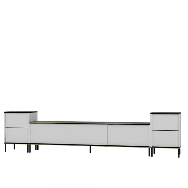 TV skrinka / Obývacia stena Imaj - White, Marble