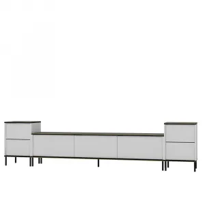 TV skrinka / Obývacia stena Imaj - White, Marble