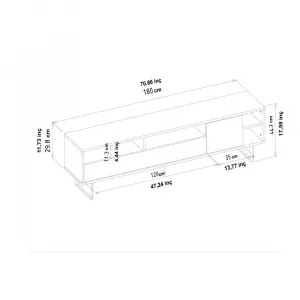 TV stolík Luga - Grey, Oak