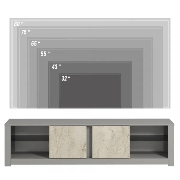 TV stolík Aydos - Grey, Travertine