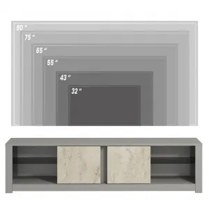 TV stolík Aydos - Grey, Travertine