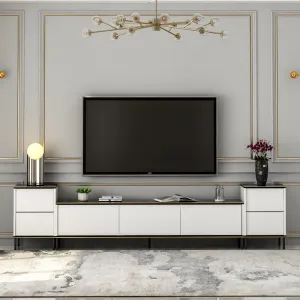 TV skrinka / Obývacia stena Imaj - White, Marble
