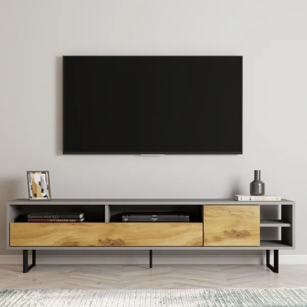 TV stolík Luga - Grey, Oak