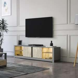 TV stolík Aydos - Grey, Travertine