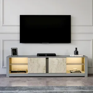TV stolík Aydos - Grey, Travertine