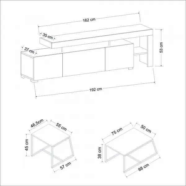 Living Room Furniture Set Beliz - White