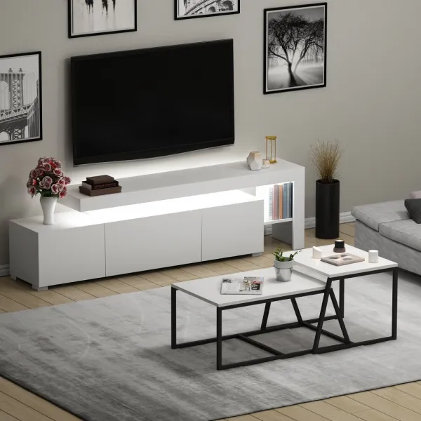 Living Room Furniture Set Beliz - White