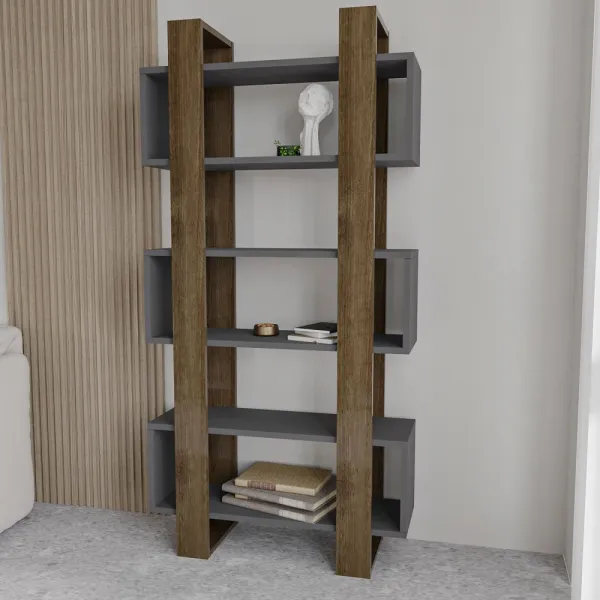 Knižnica Milano - Walnut, Anthracite