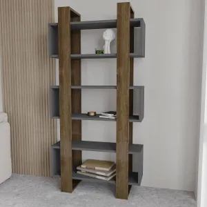 Knižnica Milano - Walnut, Anthracite