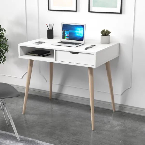 Písací stôl Offer - White, Wooden