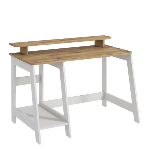 Písací stôl Country - White, Oak