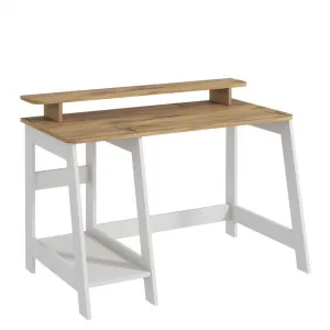Písací stôl Country - White, Oak