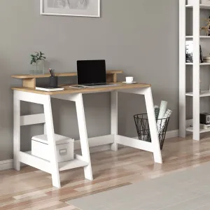Písací stôl Country - White, Oak