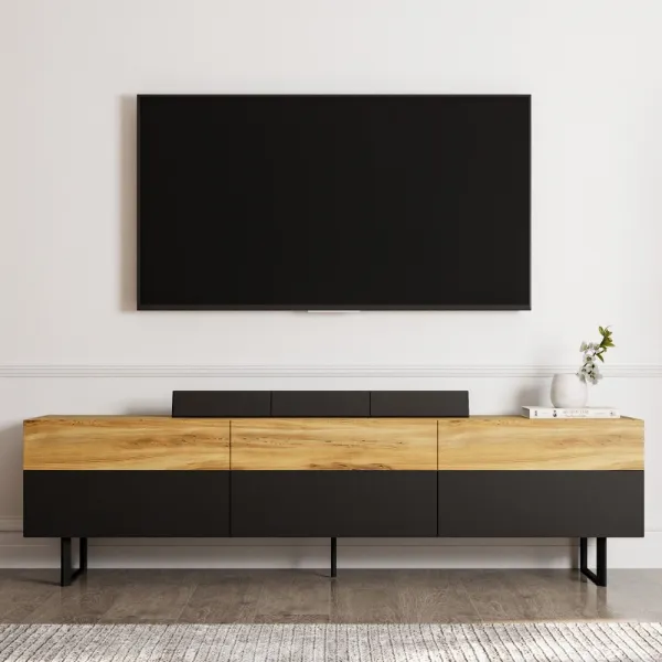 TV stolík Sign - Black, Oak