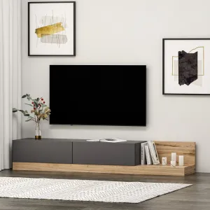 TV stolík Majör - Anthracite, Walnut