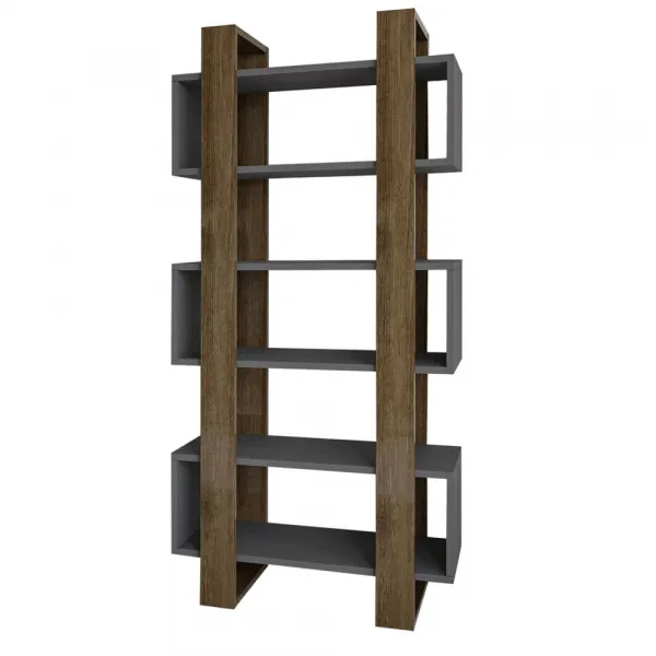 Knižnica Milano - Walnut, Anthracite