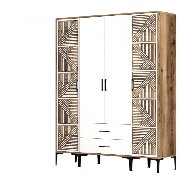 Šatníková skriňa Kumsal PTP - Walnut, White