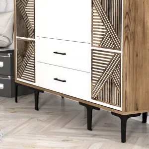 Šatníková skriňa Kumsal PTP - Walnut, White