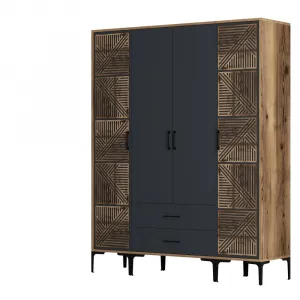 Šatníková skriňa Kumsal PTP - Walnut, Anthracite
