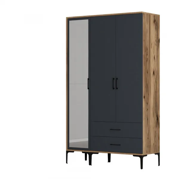 Šatníková skriňa Kumsal RT - Walnut, Anthracite