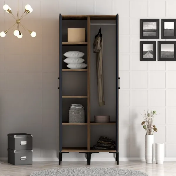 Šatníková skriňa Kumsal PP - Walnut, Anthracite