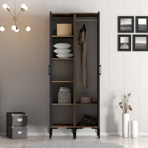 Šatníková skriňa Kumsal PP - Walnut, Anthracite